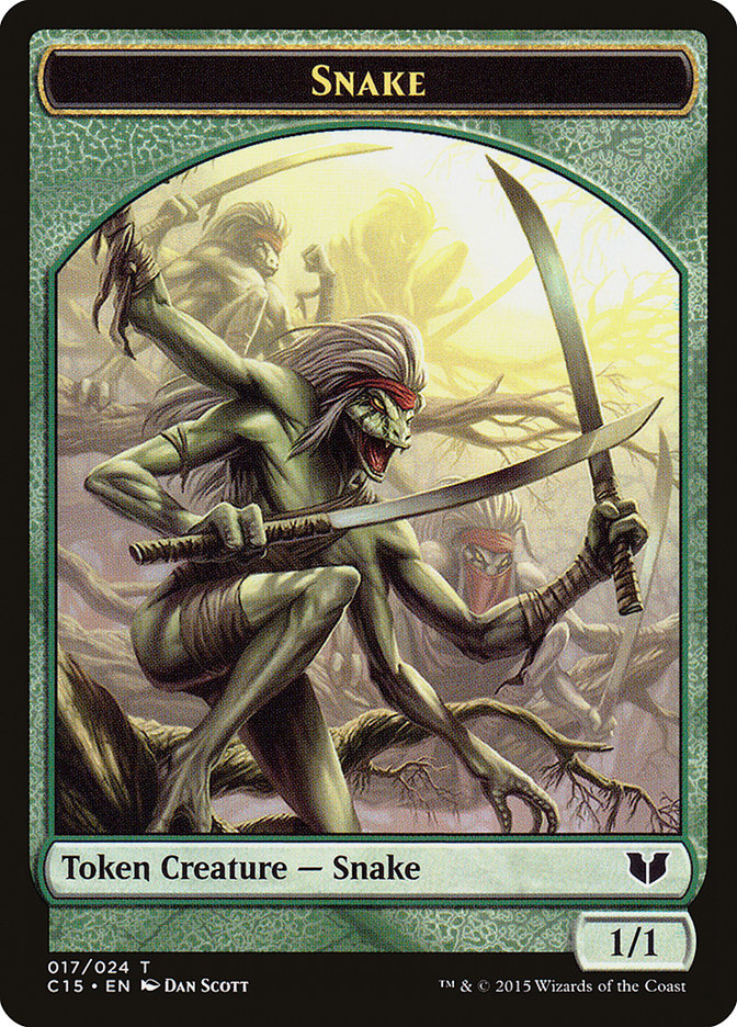 Snake (017) // Saproling Double-Sided Token [Commander 2015 Tokens] | North Valley Games
