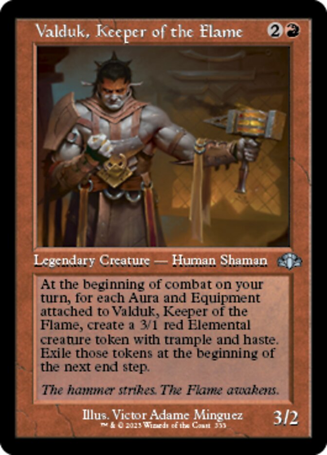 Valduk, Keeper of the Flame (Retro) [Dominaria Remastered] | North Valley Games