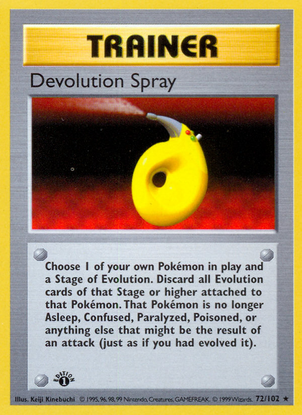 Devolution Spray (72/102) (Shadowless) [Base Set 1st Edition] | North Valley Games