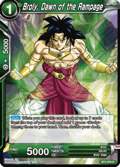 Broly, Dawn of the Rampage (Reprint) (BT1-076) [Battle Evolution Booster] | North Valley Games