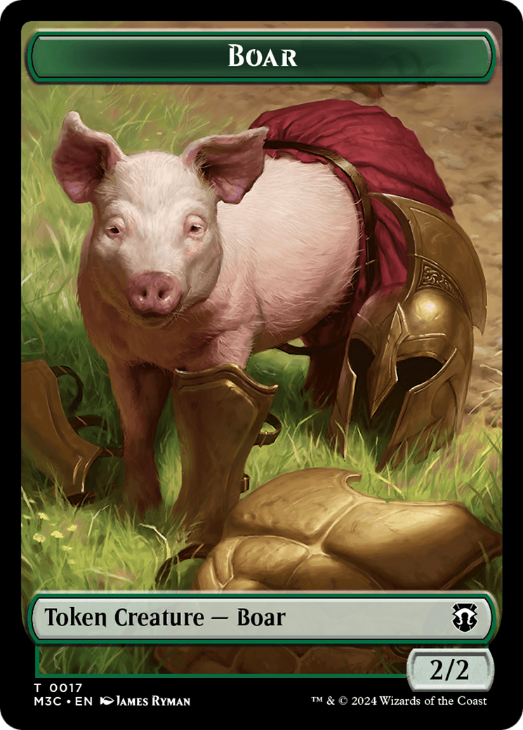 Boar (Ripple Foil) // Forest Dryad Double-Sided Token [Modern Horizons 3 Commander Tokens] | North Valley Games