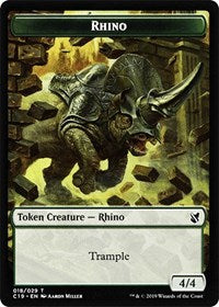 Rhino // Egg Double-Sided Token [Commander 2019 Tokens] | North Valley Games