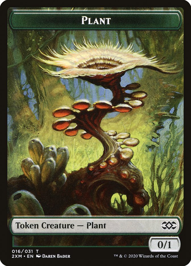 Elf Warrior // Plant Double-Sided Token [Double Masters Tokens] | North Valley Games