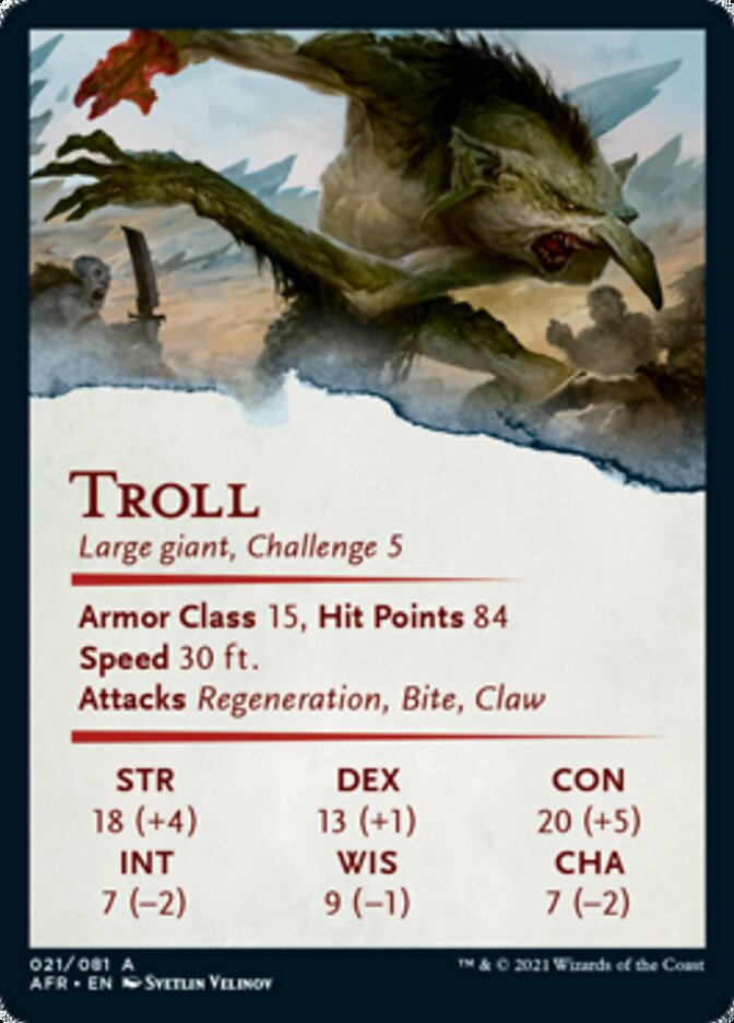 Troll Art Card (Gold-Stamped Signature) [Dungeons & Dragons: Adventures in the Forgotten Realms Art Series] | North Valley Games