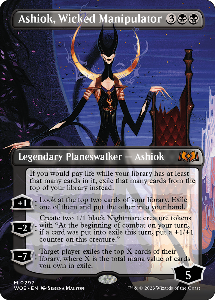 Ashiok, Wicked Manipulator (Borderless Alternate Art) [Wilds of Eldraine] | North Valley Games