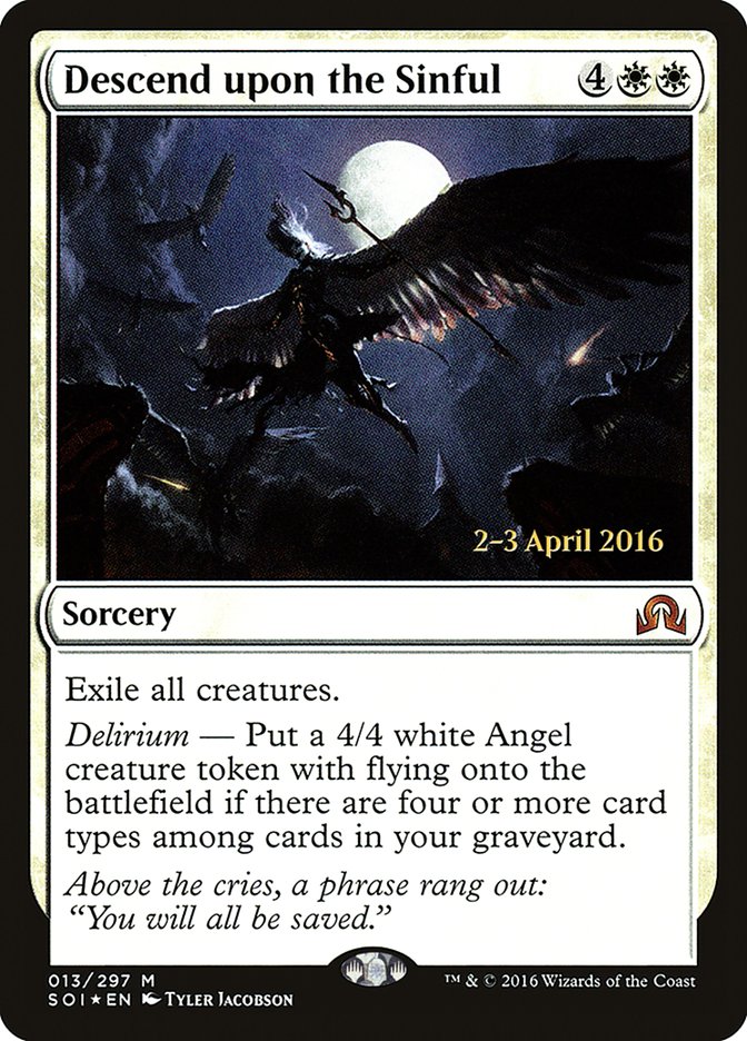 Descend upon the Sinful [Shadows over Innistrad Prerelease Promos] | North Valley Games