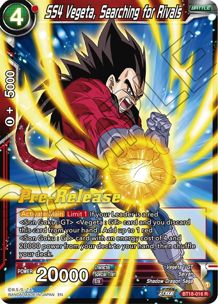 SS4 Vegeta, Searching for Rivals (BT18-016) [Dawn of the Z-Legends Prerelease Promos] | North Valley Games