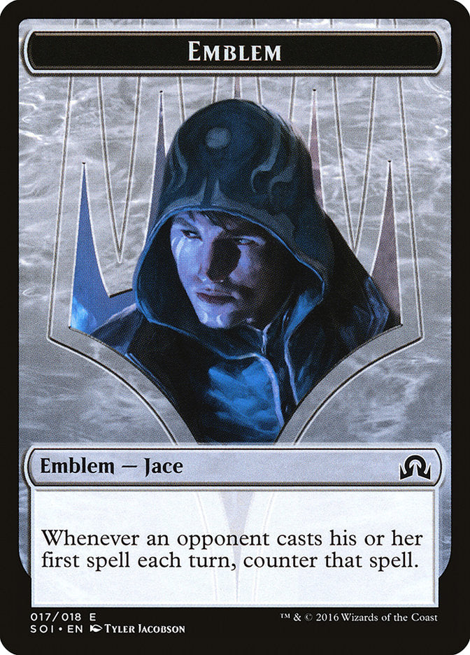 Jace, Unraveler of Secrets Emblem [Shadows over Innistrad Tokens] | North Valley Games