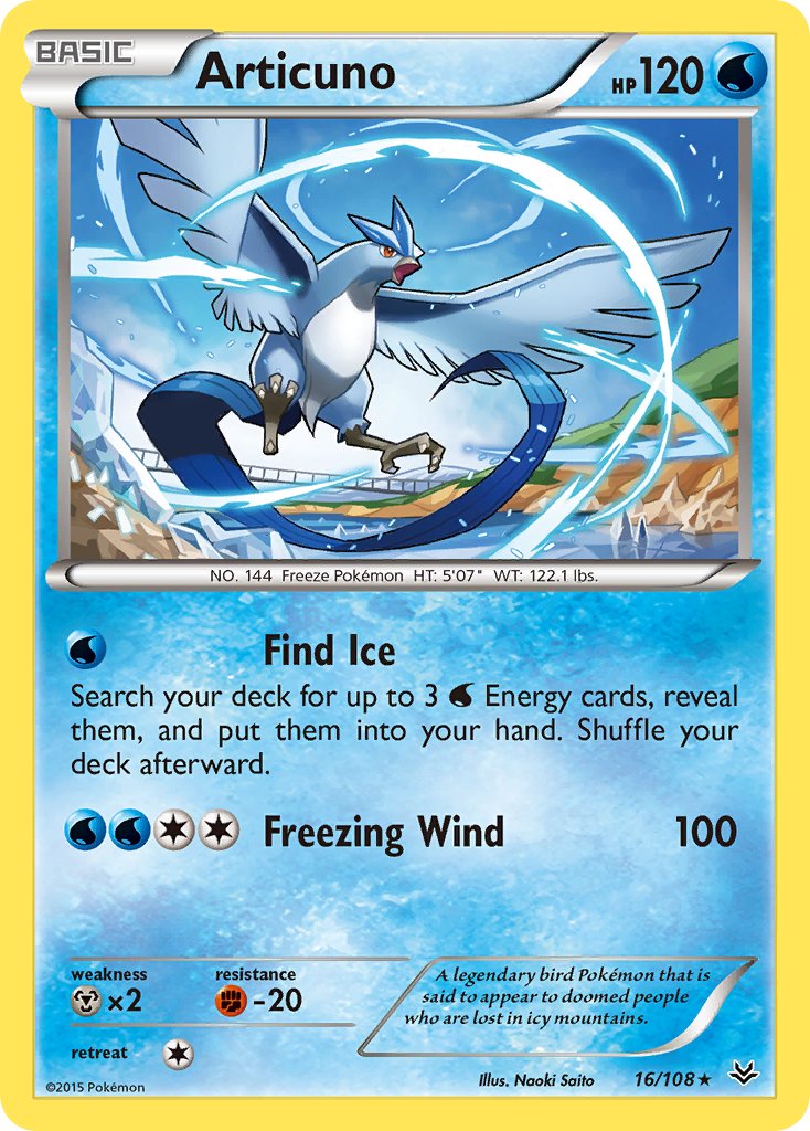 Articuno (16/108) (Theme Deck Exclusive) [XY: Roaring Skies] | North Valley Games