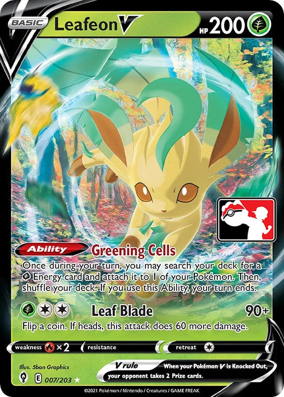 Leafeon V (007/203) [Prize Pack Series One] | North Valley Games