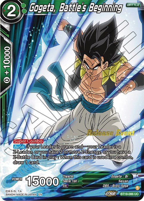 Gogeta, Battle's Beginning (Fighter's Ambition Holiday Pack) (BT19-086) [Tournament Promotion Cards] | North Valley Games