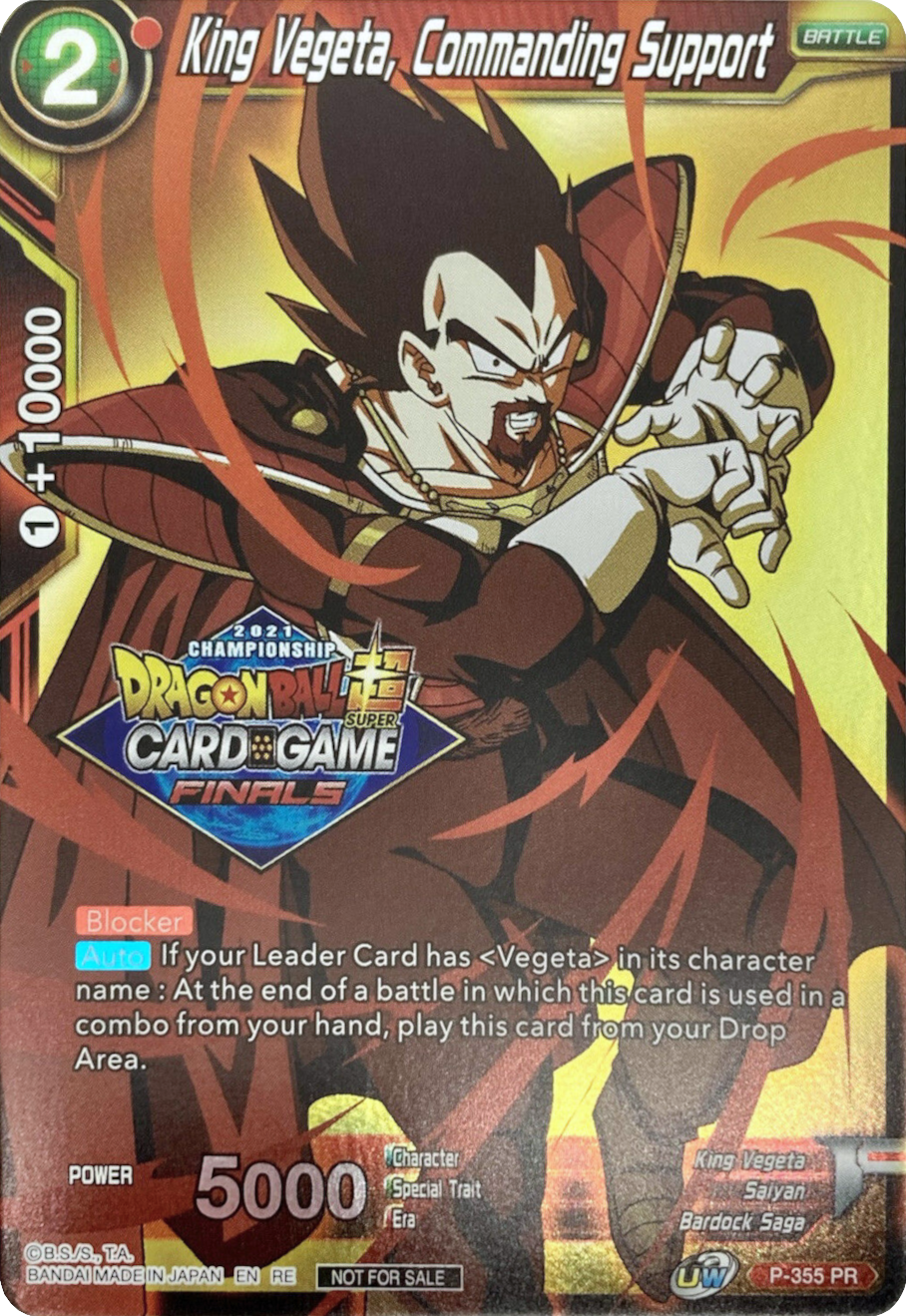 King Vegeta, Commanding Support (Championship Pack 2021 Vault Set) (P-355) [Tournament Promotion Cards] | North Valley Games