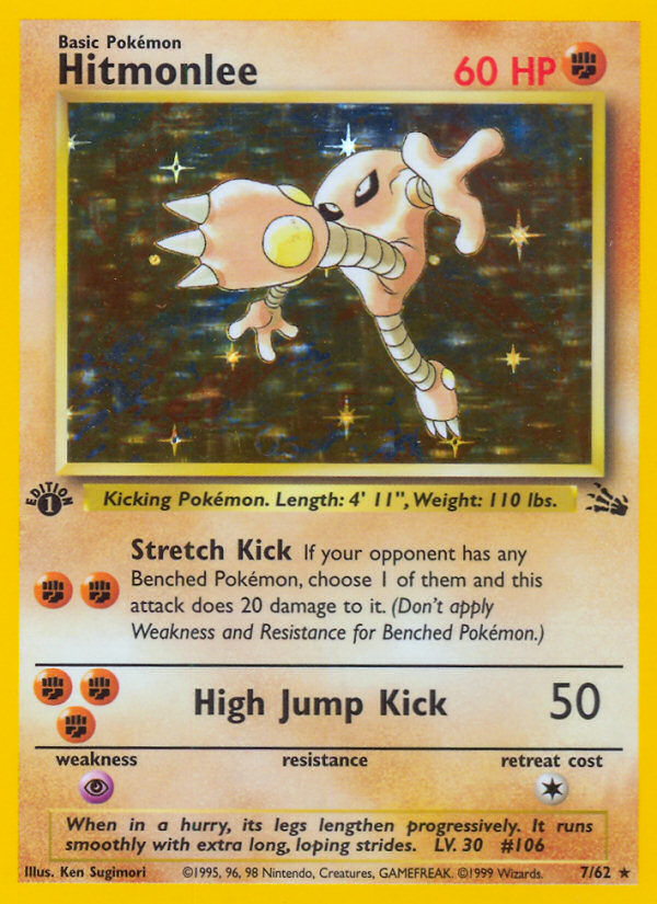 Hitmonlee (7/62) [Fossil 1st Edition] | North Valley Games