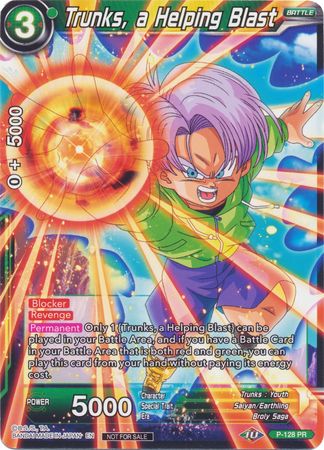 Trunks, a Helping Blast (Shop Tournament: Assault of Saiyans) (P-128) [Promotion Cards] | North Valley Games
