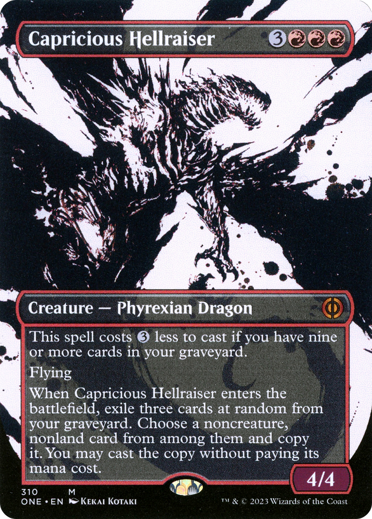Capricious Hellraiser (Borderless Ichor) [Phyrexia: All Will Be One] | North Valley Games
