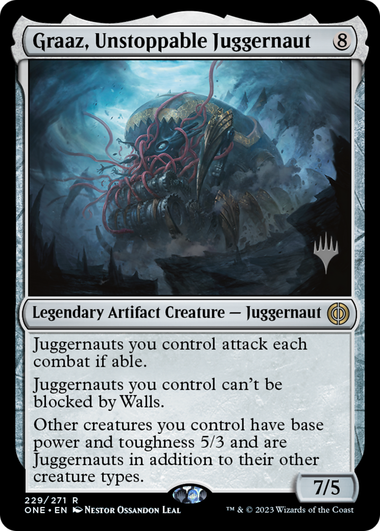 Graaz, Unstoppable Juggernaut (Promo Pack) [Phyrexia: All Will Be One Promos] | North Valley Games