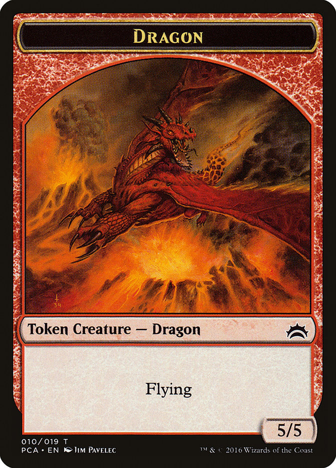 Dragon // Saproling Double-Sided Token [Planechase Anthology Tokens] | North Valley Games