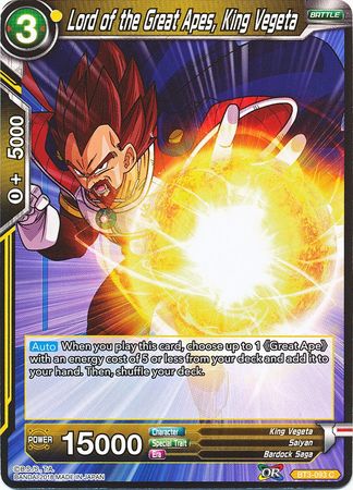 Lord of the Great Apes, King Vegeta (BT3-093) [Cross Worlds] | North Valley Games