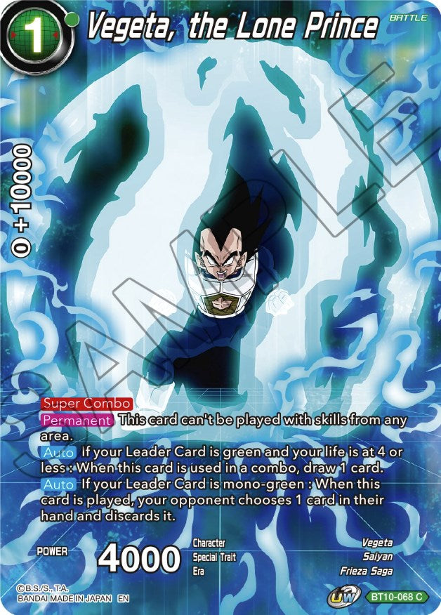 Vegeta, the Lone Prince (BT10-068) [Theme Selection: History of Vegeta] | North Valley Games