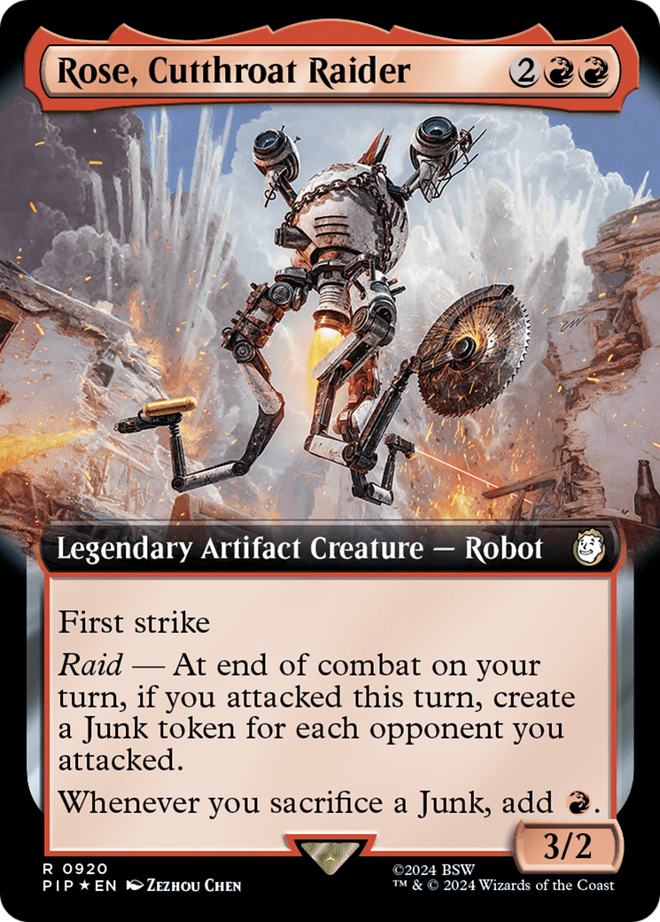 Rose, Cutthroat Raider (Extended Art) (Surge Foil) [Fallout] | North Valley Games