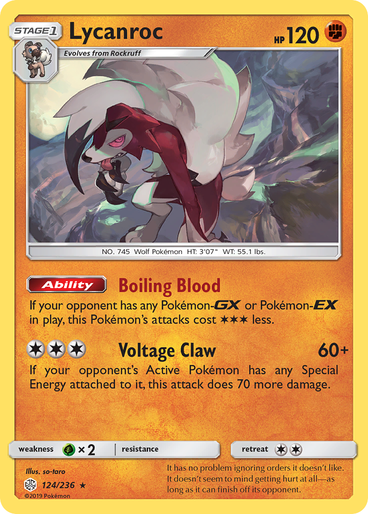 Lycanroc (124/236) [Sun & Moon: Cosmic Eclipse] | North Valley Games