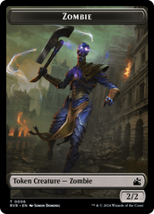 Elf Knight // Zombie Double-Sided Token [Ravnica Remastered Tokens] | North Valley Games