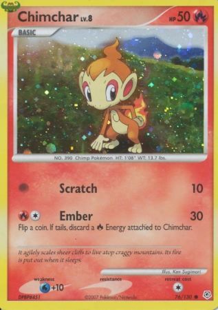 Chimchar (76/130) (Cosmos Holo) [Diamond & Pearl: Base Set] | North Valley Games