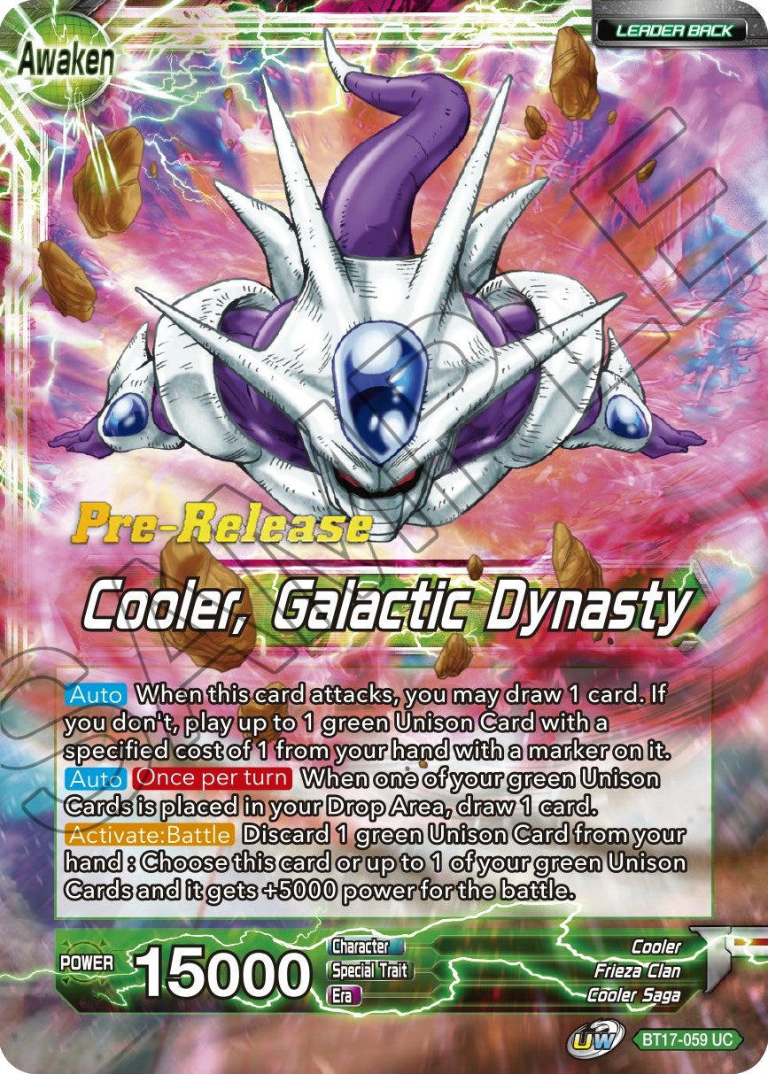 Cooler // Cooler, Galactic Dynasty (BT17-059) [Ultimate Squad Prerelease Promos] | North Valley Games