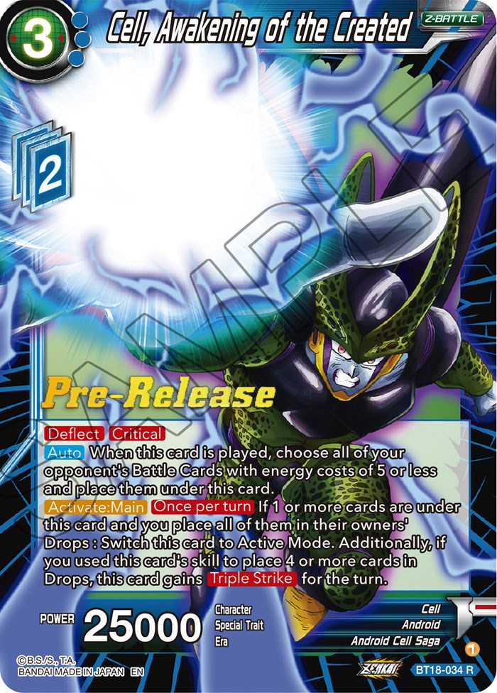 Cell, Awakening of the Created (BT18-034) [Dawn of the Z-Legends Prerelease Promos] | North Valley Games