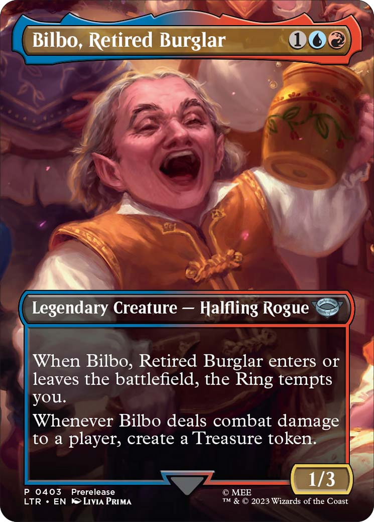 Bilbo, Retired Burglar (Borderless Alternate Art) [The Lord of the Rings: Tales of Middle-Earth] | North Valley Games