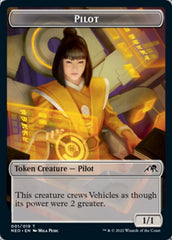 Myr // Pilot Double-Sided Token [Kamigawa: Neon Dynasty Commander Tokens] | North Valley Games