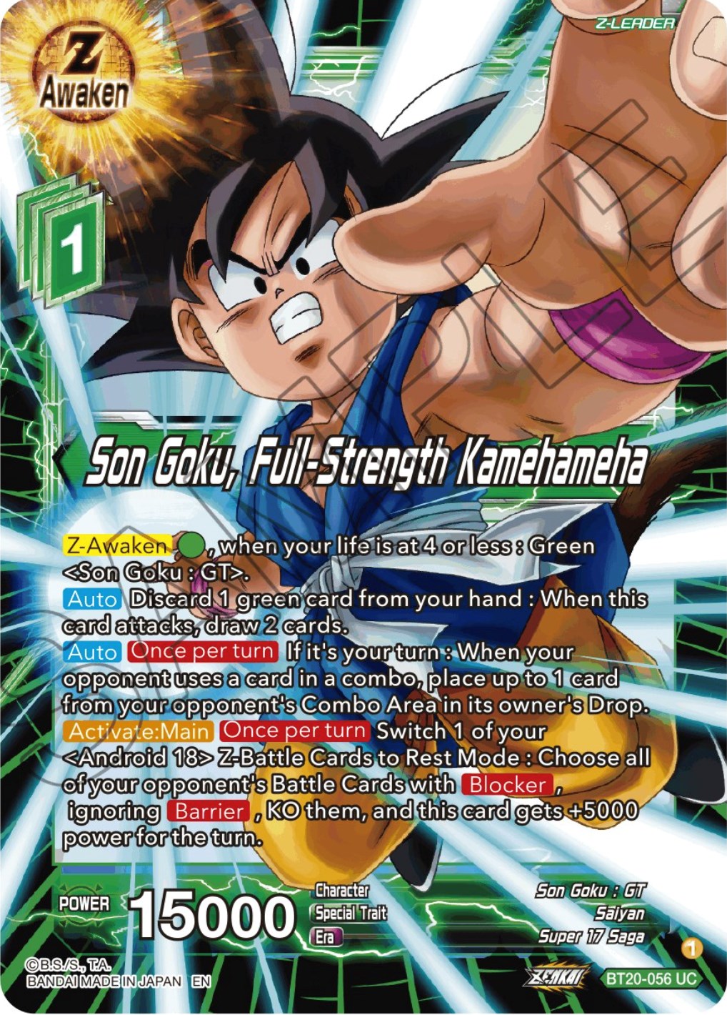 Son Goku, Full-Strength Kamehameha (BT20-056) [Power Absorbed] | North Valley Games