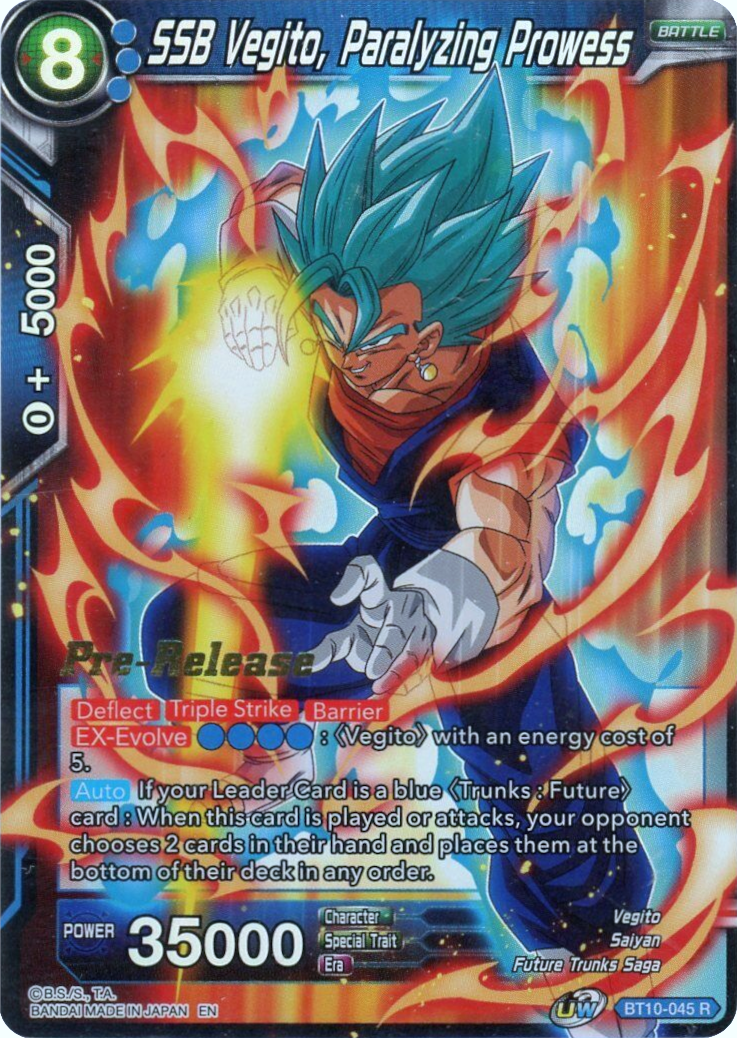 SSB Vegito, Paralyzing Prowess (BT10-045) [Rise of the Unison Warrior Prerelease Promos] | North Valley Games
