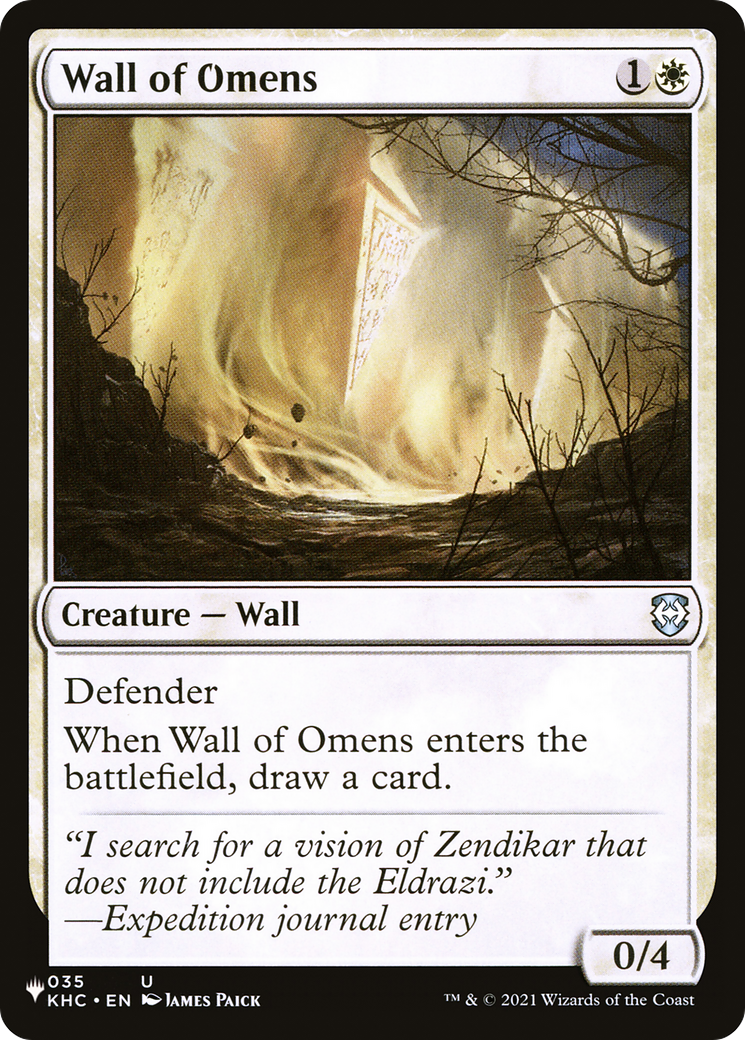 Wall of Omens (KHC) [The List] | North Valley Games