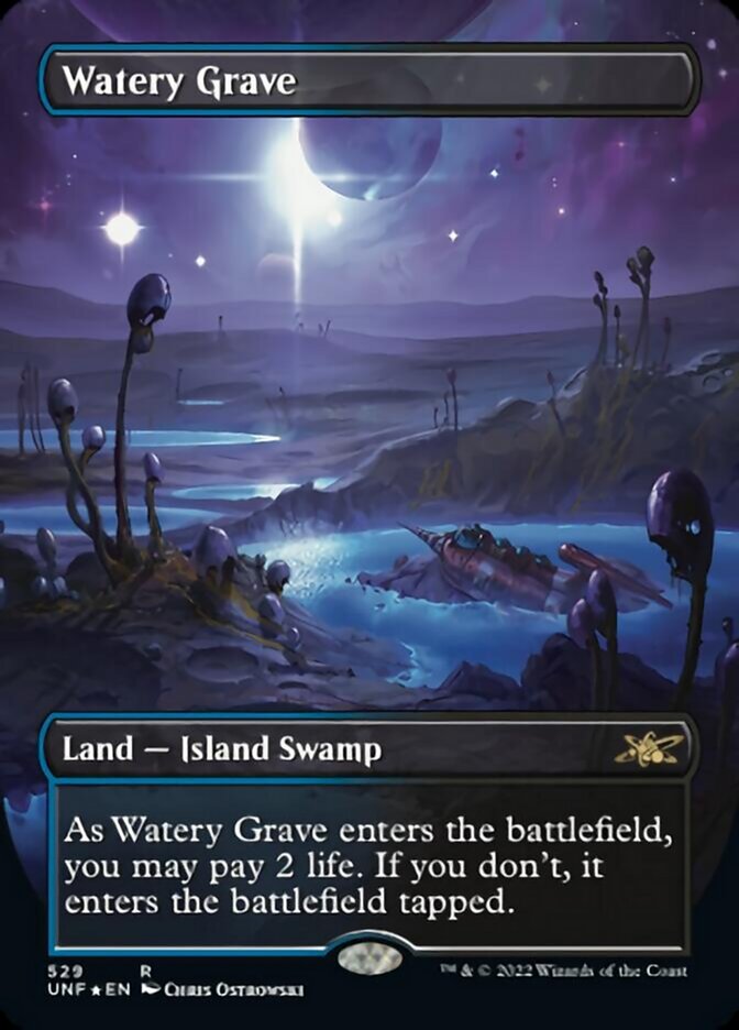 Watery Grave (Borderless) (Galaxy Foil) [Unfinity] | North Valley Games