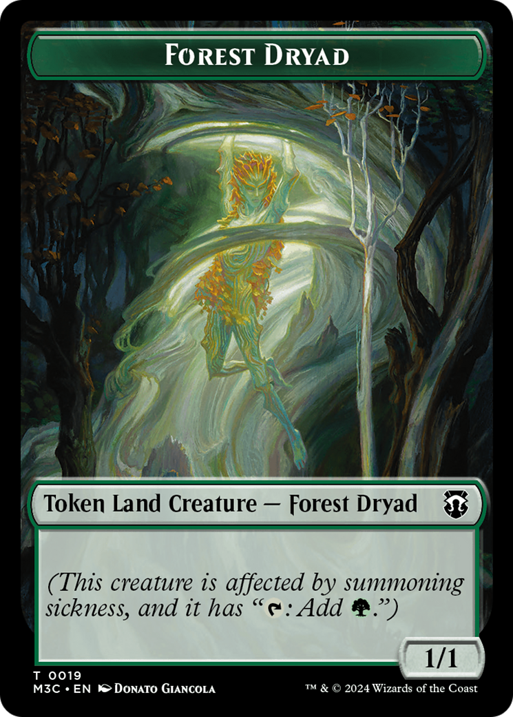 Boar (Ripple Foil) // Forest Dryad Double-Sided Token [Modern Horizons 3 Commander Tokens] | North Valley Games