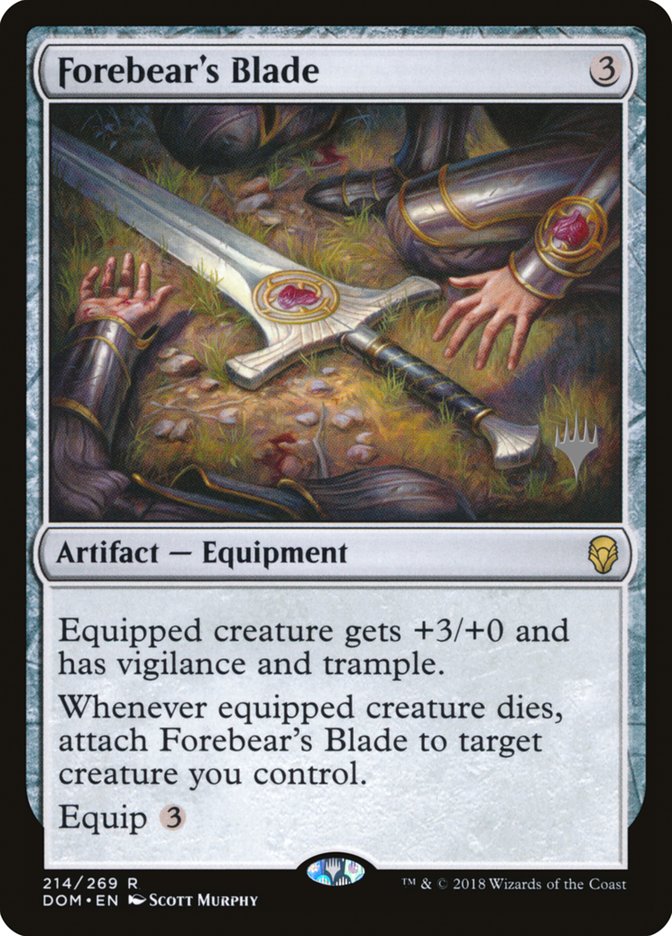 Forebear's Blade (Promo Pack) [Dominaria Promos] | North Valley Games
