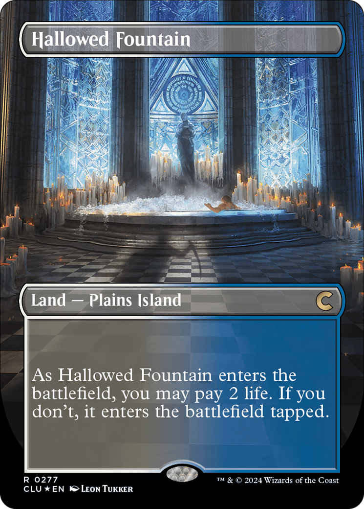 Hallowed Fountain (Borderless) [Ravnica: Clue Edition] | North Valley Games