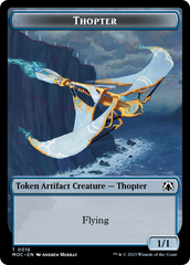 Thopter // Gold Double-Sided Token [March of the Machine Commander Tokens] | North Valley Games