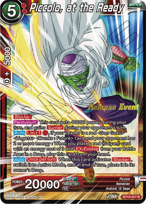 Piccolo, at the Ready (Fighter's Ambition Holiday Pack) (BT19-017) [Tournament Promotion Cards] | North Valley Games