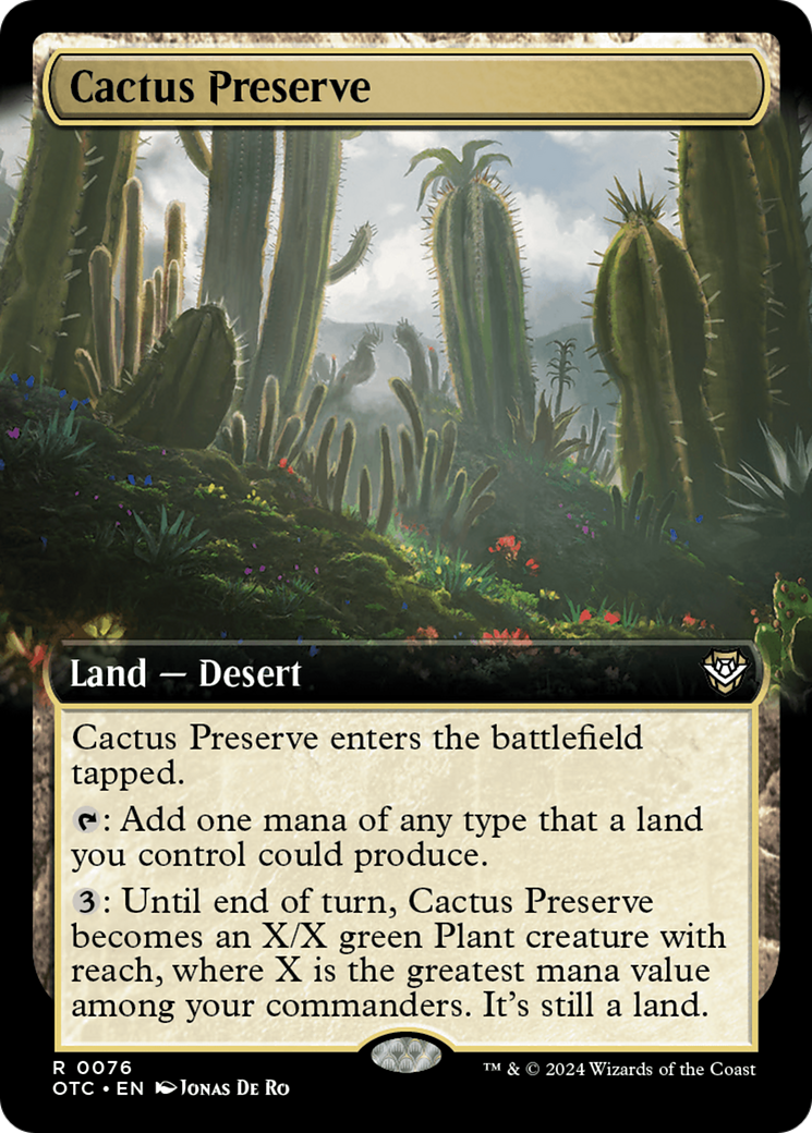 Cactus Preserve (Extended Art) [Outlaws of Thunder Junction Commander] | North Valley Games