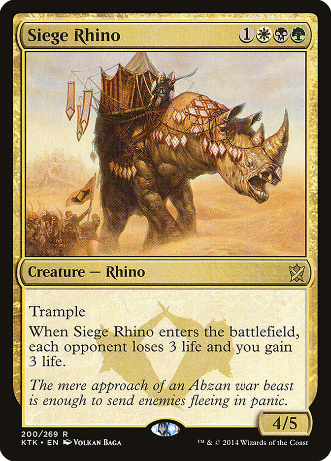 Siege Rhino [Khans of Tarkir] | North Valley Games