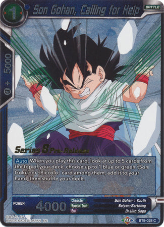 Son Gohan, Calling for Help (BT8-028_PR) [Malicious Machinations Prerelease Promos] | North Valley Games