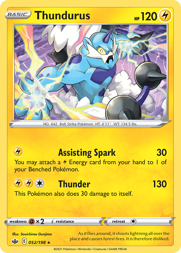 Thundurus (052/198) (Theme Deck Exclusive) [Sword & Shield: Chilling Reign] | North Valley Games