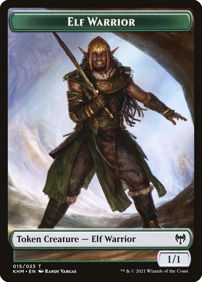 Elemental // Elf Warrior Double-Sided Token [Kaldheim Commander Tokens] | North Valley Games