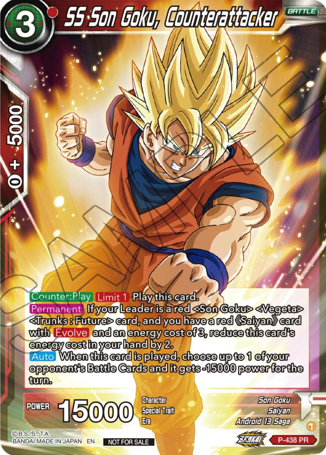 SS Son Goku, Counterattacker (Zenkai Series Tournament Pack Vol.2) (P-438) [Tournament Promotion Cards] | North Valley Games