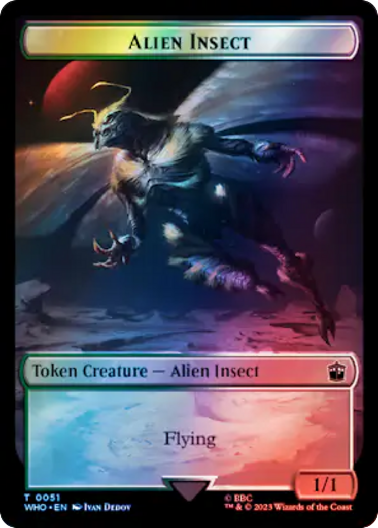 Alien Angel // Alien Insect Double-Sided Token (Surge Foil) [Doctor Who Tokens] | North Valley Games
