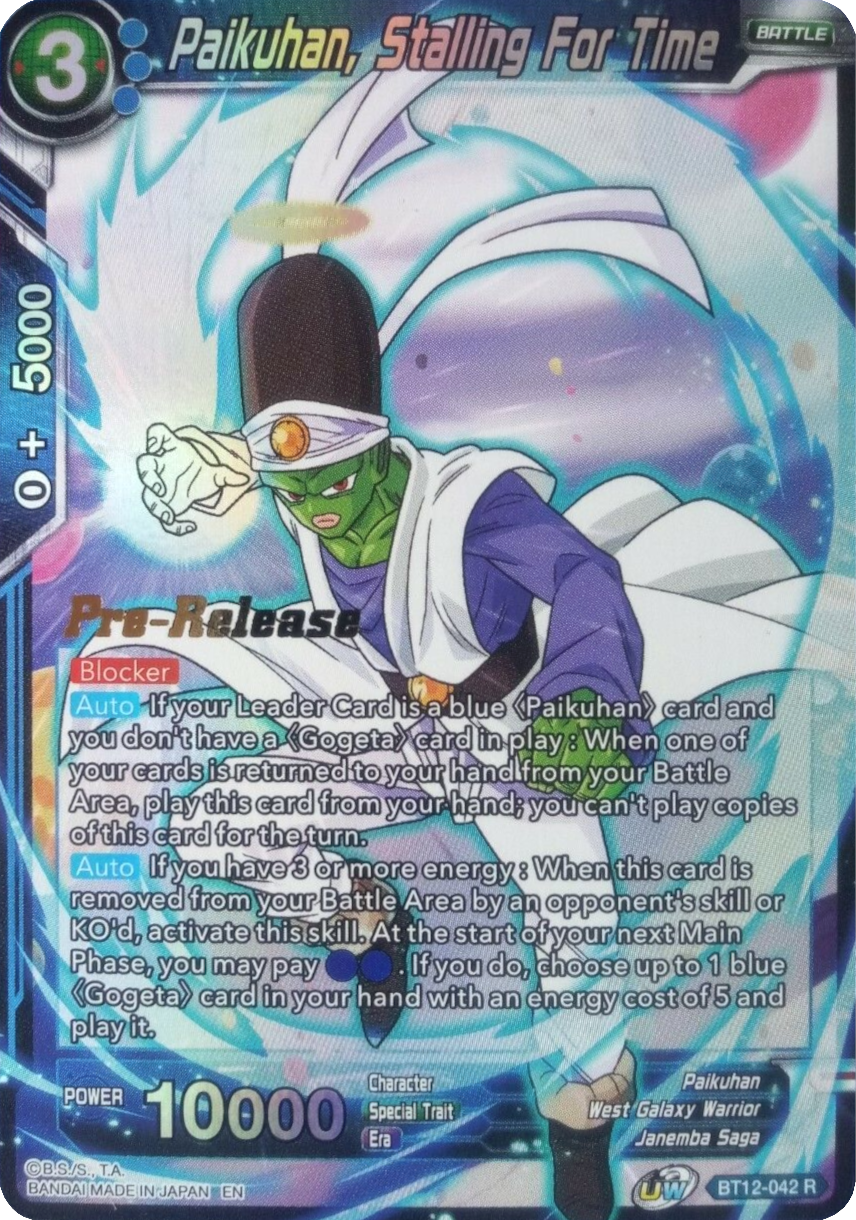 Paikuhan, Stalling for Time (BT12-042) [Vicious Rejuvenation Prerelease Promos] | North Valley Games