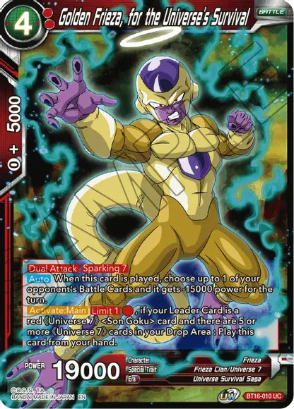 Golden Frieza, for the Universe's Survival (BT16-010) [Realm of the Gods] | North Valley Games