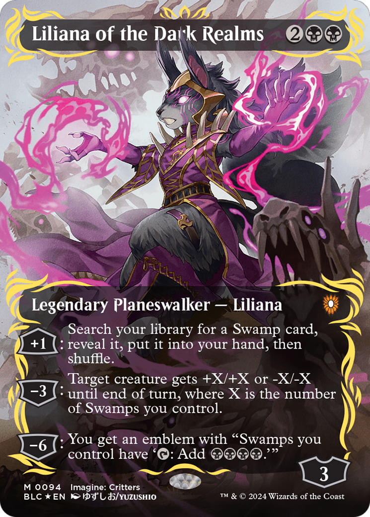 Liliana of the Dark Realms (Borderless) (Raised Foil) [Bloomburrow Commander] | North Valley Games